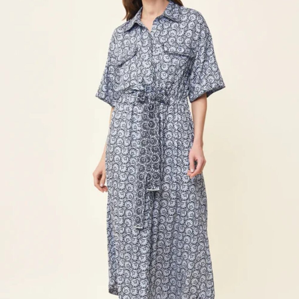 Omika Carla Midi Dress in Dari Inkberry Size Small